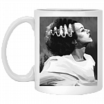The Bride of Frankenstein Vintage Horror Characters Movie Ceramic Coffee Mug - Water Bottle, White, 11 oz. White Mug