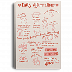 I Am Grateful for My Loved Ones I Am So Love Daily Framed Canvas Prints – Affirmations Teenager Self Love Satin Poster, White, 0.75'' Framed Canvas
