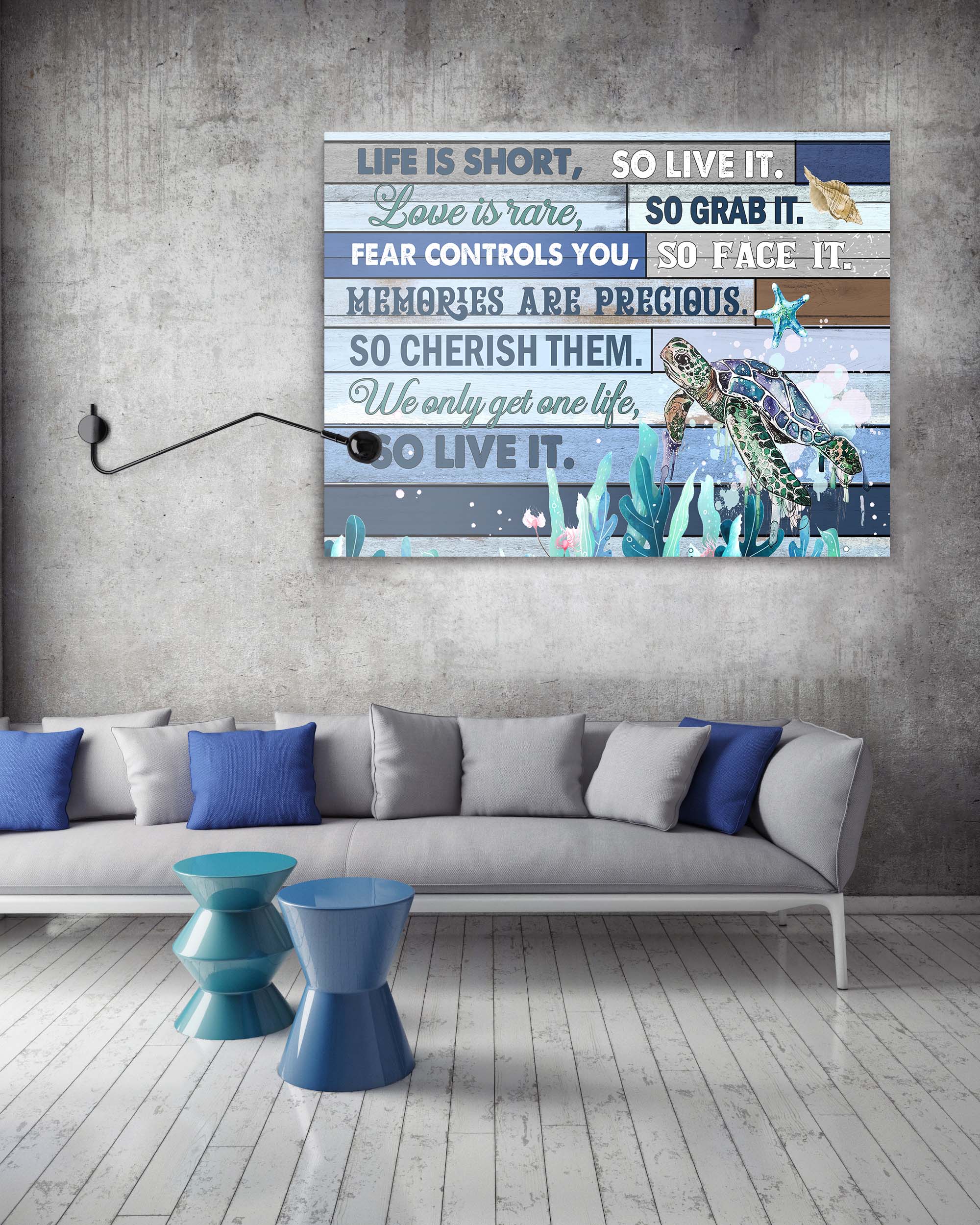 mock up poster with vintage hipster loft interior background, 3D