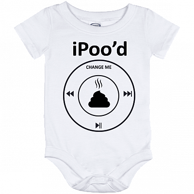 iPood Bodysuit Baby Onesie - Toddler Baby Infant Bodysuit, White, Baby Onesie - 12 Month