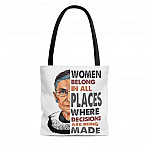Women Belong In All Places Where Decisions Are Being Made RBG AOP  Tote Bag - Shoulder Bag - Shopping Bag