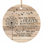 May The Winds Of Heaven Blow Softly Memorial Decorative Flat Circle Porcelain Ceramic Ornament Sympathy Gifts, White, Ceramic Circle Ornament May The Winds Of Heaven Blow Softly Memorial Decorative Flat Circle Porcelain Ceramic Ornament Sympathy Gifts, White, Ceramic Circle Ornament