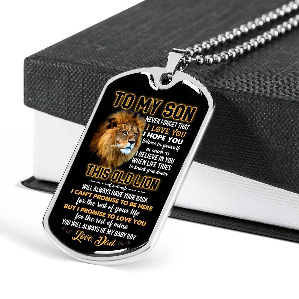 From Dad To My Son Never Forget That I Love You I Hope You Believe I Yourself Dog Tag Pendant Necklace - Dog Tag (Silver) From Dad To My Son Never Forget That I Love You I Hope You Believe I Yourself Dog Tag Pendant Necklace - Dog Tag (Silver)