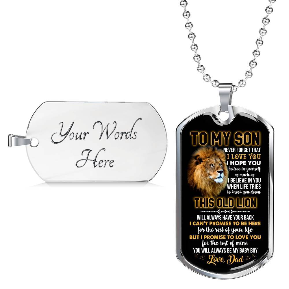 From Dad To My Son Never Forget That I Love You I Hope You Believe I Yourself Dog Tag Pendant Necklace - Dog Tag (Silver) From Dad To My Son Never Forget That I Love You I Hope You Believe I Yourself Dog Tag Pendant Necklace - Dog Tag (Silver)