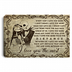 Nightmare When I Say I Love You More I Don't Mean I Love You More Skellington Framed Canvas - Unframed Poster, White, 0.75'' Framed Canvas