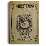 Nurse Brew Vintage Gallery Wrapped Framed Canvas Prints - Unframed Poster - Home Decor Wall Art - Nurse Gifts, White, 0.75'' Framed Canvas Nurse Brew Vintage Gallery Wrapped Framed Canvas Prints - Unframed Poster - Home Decor Wall Art - Nurse Gifts, White, 0.75'' Framed Canvas