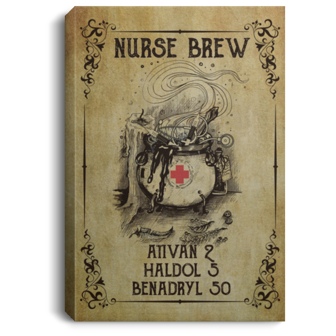Nurse Brew Vintage Gallery Wrapped Framed Canvas Prints - Unframed Poster - Home Decor Wall Art - Nurse Gifts, White, 0.75'' Framed Canvas Nurse Brew Vintage Gallery Wrapped Framed Canvas Prints - Unframed Poster - Home Decor Wall Art - Nurse Gifts, White, 0.75'' Framed Canvas