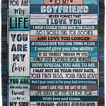 To My Boyfriend Never Forget That I Love You I Could Turn Back The Clock Find You Sooner Fleece - Sherpa Blanket, White, Cozy Plush Fleece Blanket - 50x60