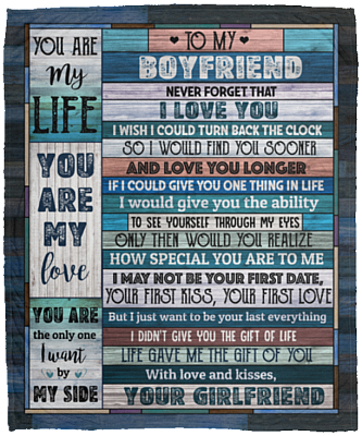 To My Boyfriend Never Forget That I Love You I Could Turn Back The Clock Find You Sooner Fleece - Sherpa Blanket, White, Cozy Plush Fleece Blanket - 50x60