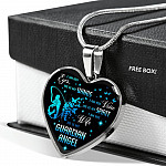I Am His Eyes He Is My Wings I Am His Wife He Is My Guardian Angel Loss Of Husband Heart Pendant Necklace - Heart Luxury Necklace (Silver)