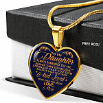 To My Daughter Always Remember You Are Braver Than You Believe Love Mom Heart Pendant Necklace - Heart Luxury Necklace (Gold Plated)