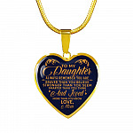 To My Daughter Always Remember You Are Braver Than You Believe Love Mom Heart Pendant Necklace - Heart Luxury Necklace (Gold Plated)