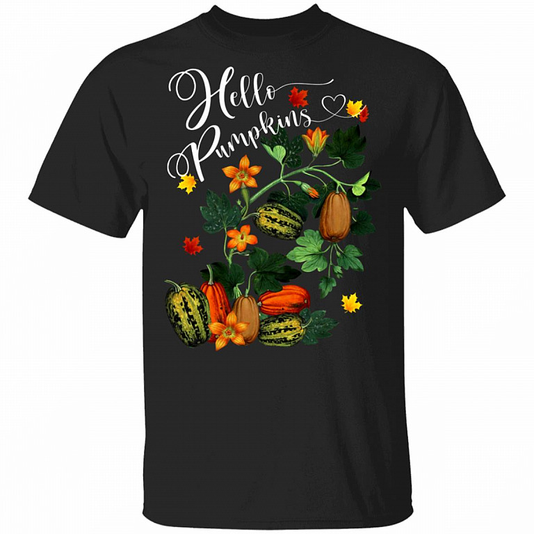 Hello Pumpkin Vintage Vine Chart Ivory T-Shirt, Black, Unisex T-Shirt