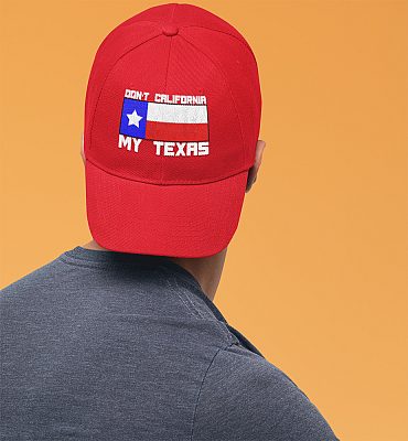 Alternative view of Don't California My Texas Twill Cap - High-Profile Snapback Hat - Trucker Hat