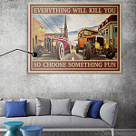mock up poster with vintage hipster loft interior background, 3D