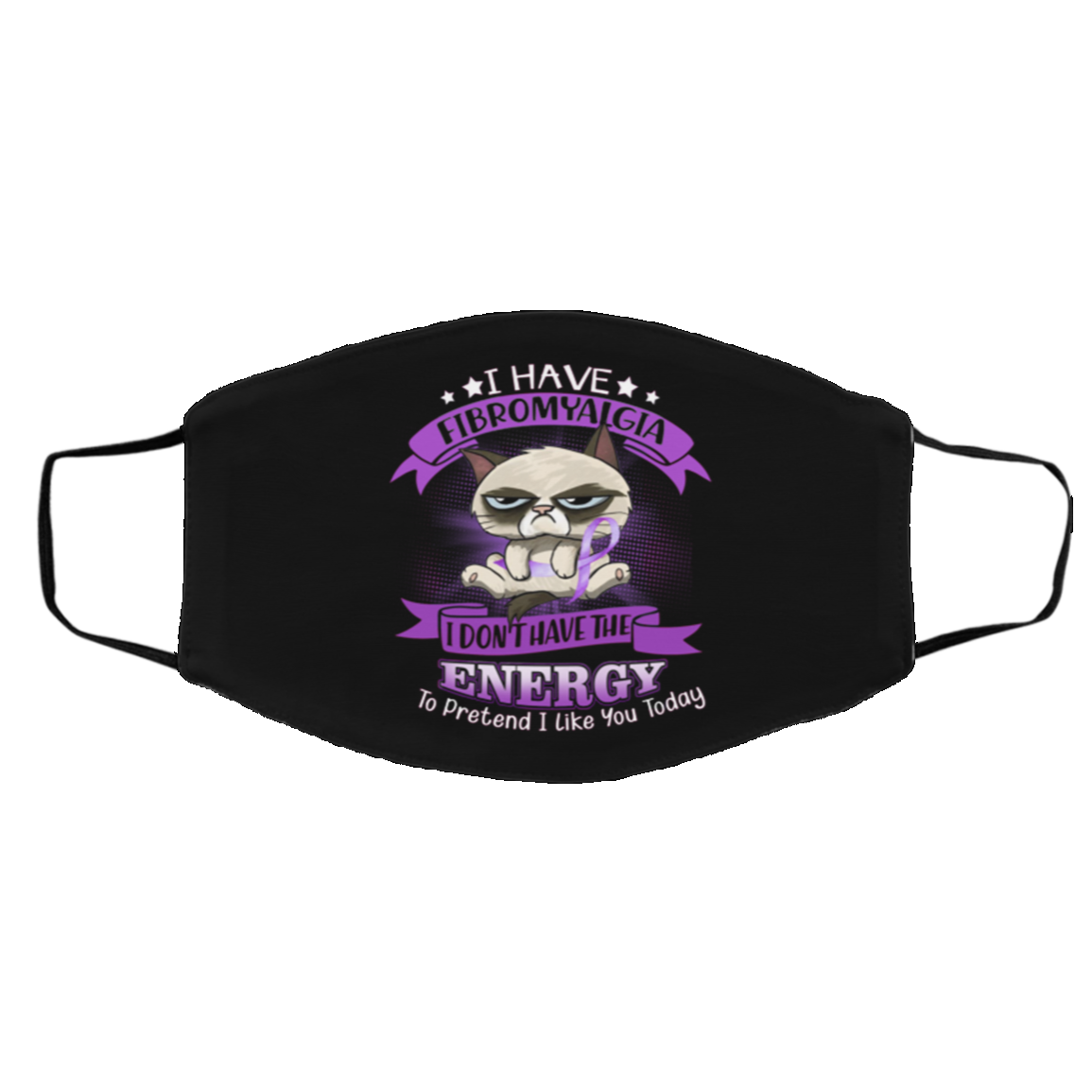 I Have Fibromyalgia I Don't Have The Energy To Pretend Washable Reusable Custom - Printed Cloth Face Mask Cover, Black, Cloth Face Cover – Medium/Large I Have Fibromyalgia I Don't Have The Energy To Pretend Washable Reusable Custom - Printed Cloth Face Mask Cover, Black, Cloth Face Cover – Medium/Large