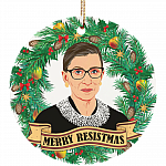 Merry Resistmas Ruth Bader Ginsburg Christmas Ornament - Notorious RBG Flat Circle Porcelain Ceramic Ornament, White, Ceramic Circle Ornament Merry Resistmas Ruth Bader Ginsburg Christmas Ornament - Notorious RBG Flat Circle Porcelain Ceramic Ornament, White, Ceramic Circle Ornament