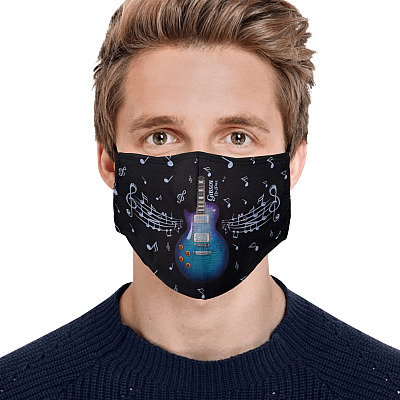 Alternative view of Gibson Les Paul Washable Reusable Custom - Printed Cloth Face Mask Cover - Gibson Guitar Mask