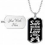 To Trucker Husband Drive Safe Because I Fucking Love You Dog Tag Pendant Necklace - Gift From Truck Driver Wife - Dog Tag (Silver) To Trucker Husband Drive Safe Because I Fucking Love You Dog Tag Pendant Necklace - Gift From Truck Driver Wife - Dog Tag (Silver)