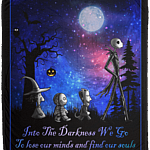 Into The Darkness We Go To Lose Our Minds and Find Our Souls Fleece - Mink - Woven Blanket, White, Cozy Plush Fleece Blanket - 50x60