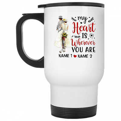 14 oz. White Travel Mug