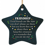 Good Friends Are Like The Stars Ornament Keepsake - Holiday Flat Star Porcelain Ceramic Ornament, White, Ceramic Star Ornament
