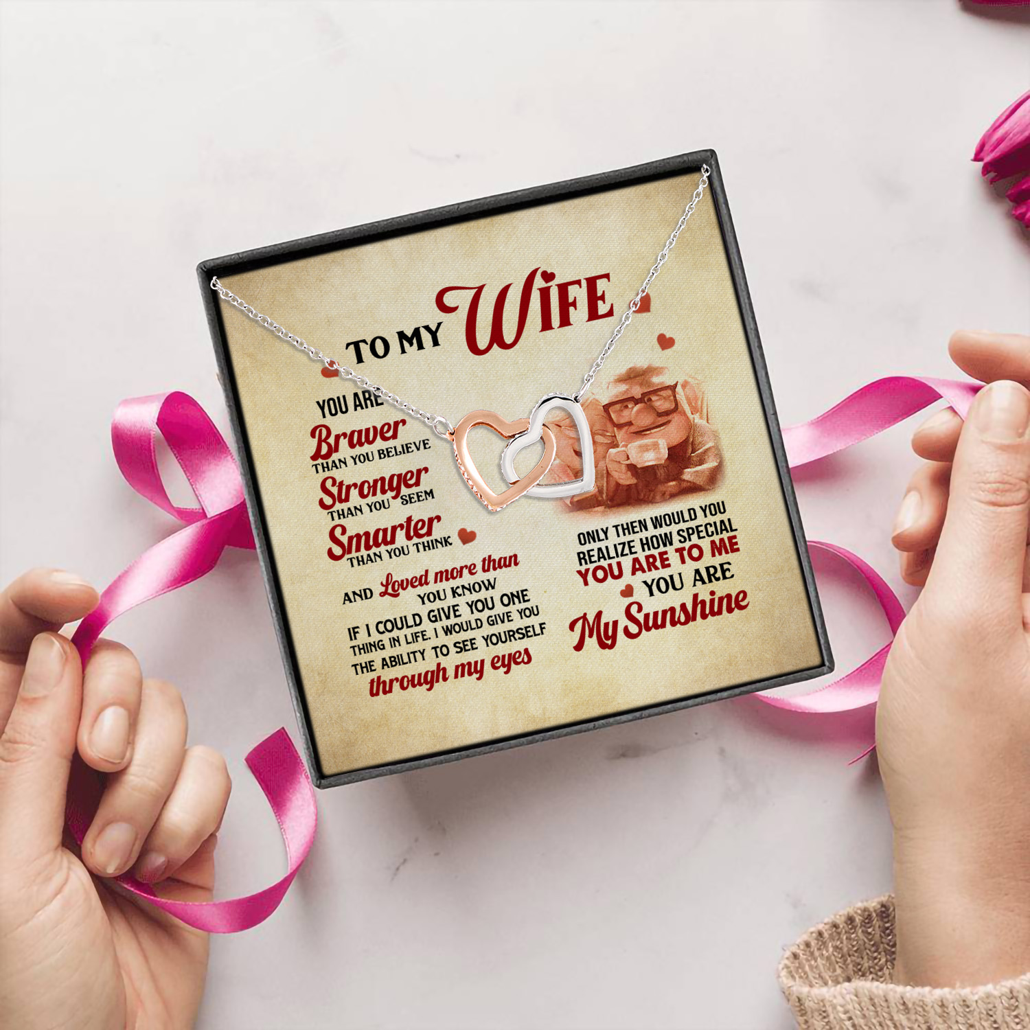 6Th. You Are Braver Interlocking Hearts Necklace 5