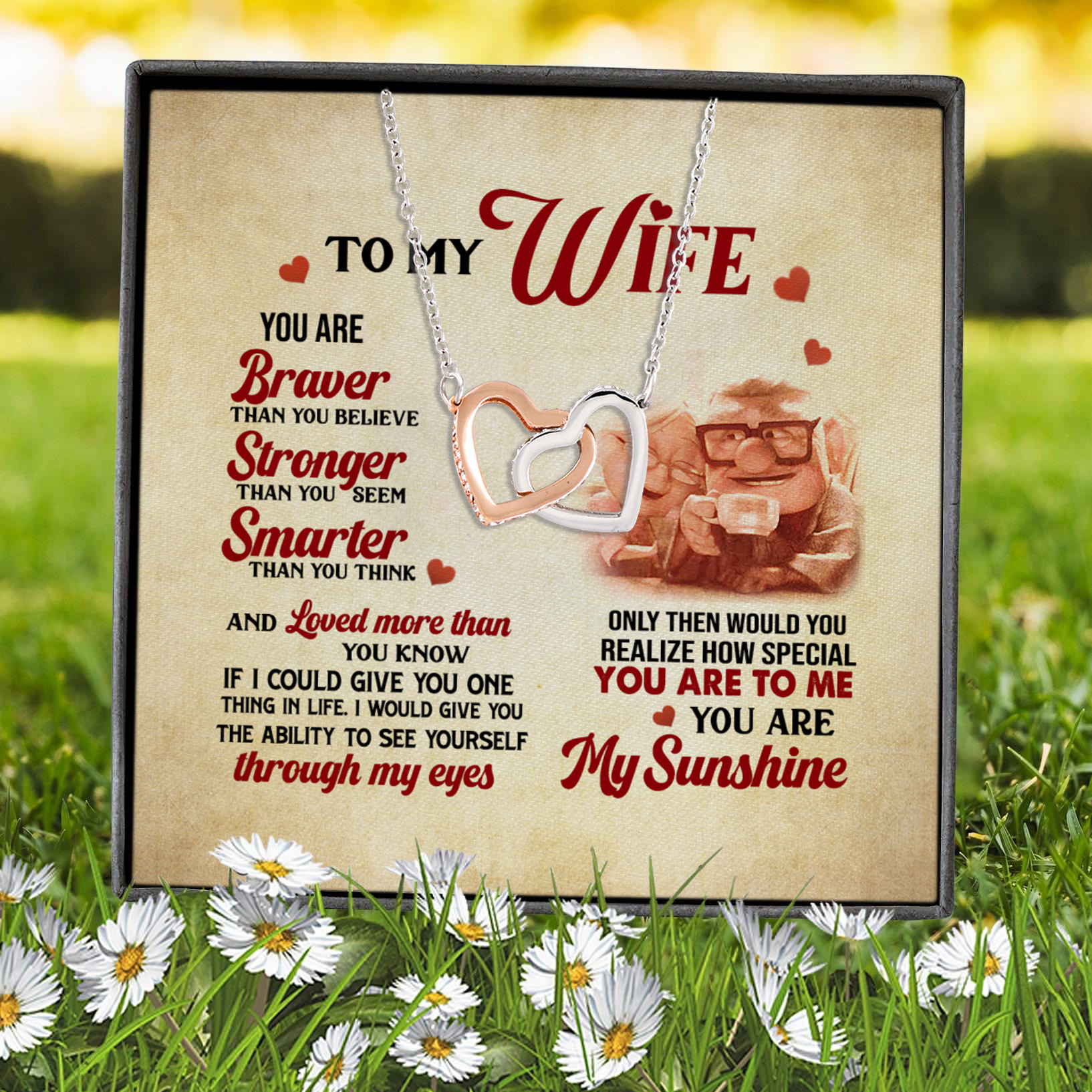 6Th. You Are Braver Interlocking Hearts Necklace 7