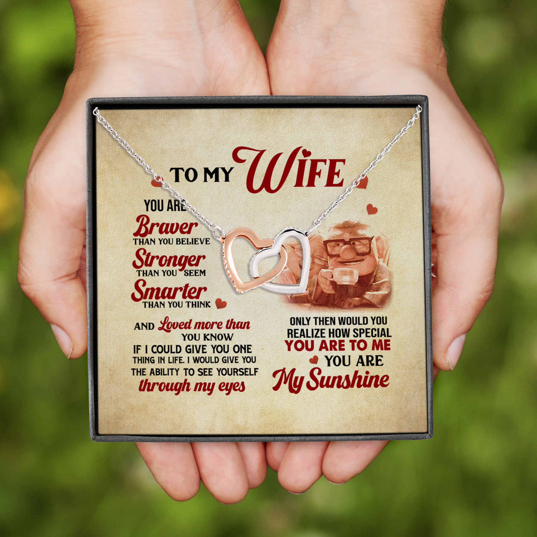 6Th. You Are Braver Interlocking Hearts Necklace