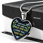 Sometimes I Just Look Up Smile And Say I Know That Was You Heart Pendant Necklace - Heart Luxury Necklace (Silver) Sometimes I Just Look Up Smile And Say I Know That Was You Heart Pendant Necklace - Heart Luxury Necklace (Silver)