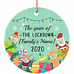 Personalized The Year Of The Lockdown Family Christmas Flat Circle Porcelain Ceramic Ornament Keepsake, White, Ceramic Circle Ornament Personalized The Year Of The Lockdown Family Christmas Flat Circle Porcelain Ceramic Ornament Keepsake, White, Ceramic Circle Ornament
