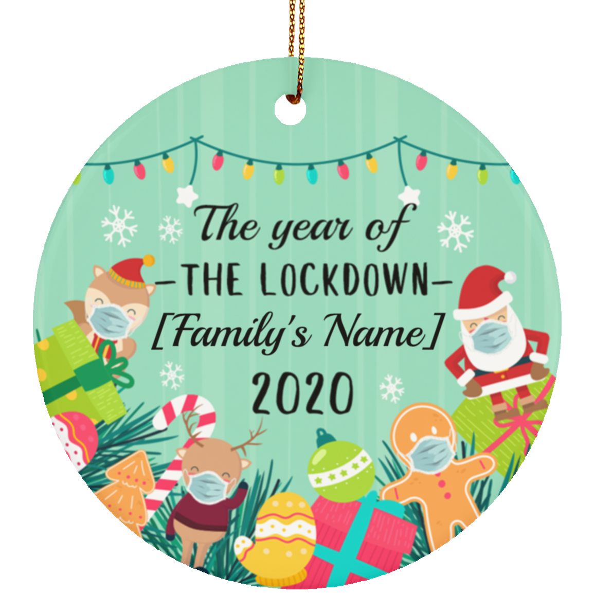 Personalized The Year Of The Lockdown Family Christmas Flat Circle Porcelain Ceramic Ornament Keepsake, White, Ceramic Circle Ornament Personalized The Year Of The Lockdown Family Christmas Flat Circle Porcelain Ceramic Ornament Keepsake, White, Ceramic Circle Ornament
