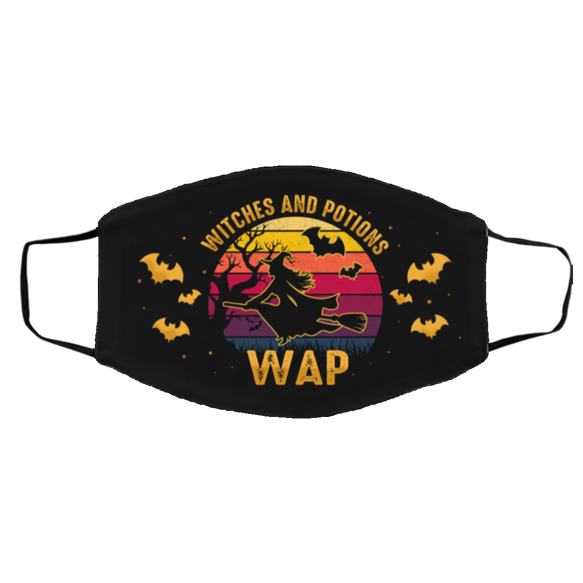 Witches And Potions WAP Funny Witch Halloween Vintage Washable Reusable Custom - Printed Cloth Face Mask Cover, Black, Cloth Face Cover – Medium/Large Witches And Potions WAP Funny Witch Halloween Vintage Washable Reusable Custom - Printed Cloth Face Mask Cover, Black, Cloth Face Cover – Medium/Large
