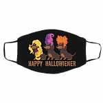 Dachshund Happy Hallowiener Hocus Pocus Washable Reusable Custom - Cloth Face Mask Cover, Black, Cloth Face Cover – Medium/Large