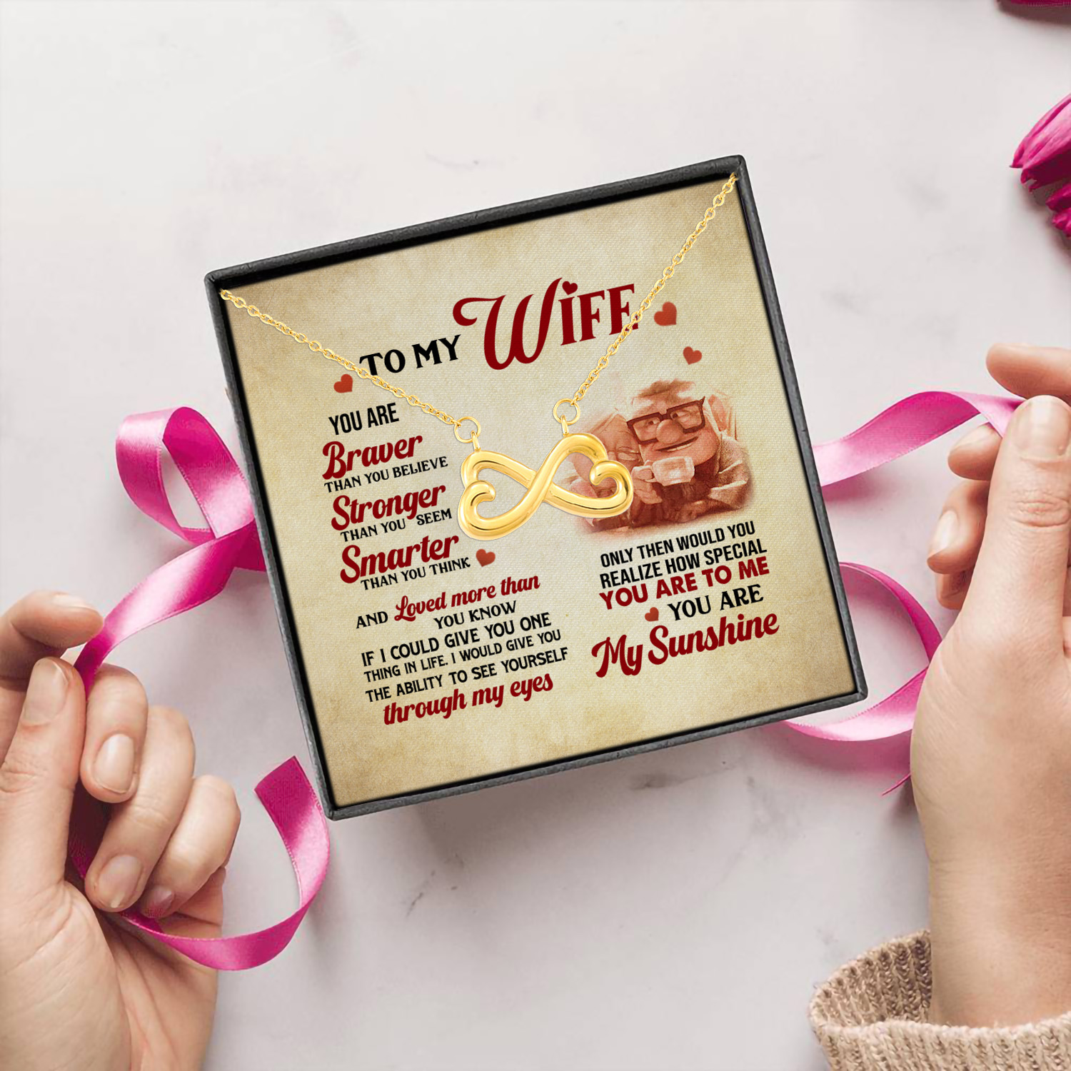 6Th. You Are Braver Infinity Heart Necklace (Gold) 5