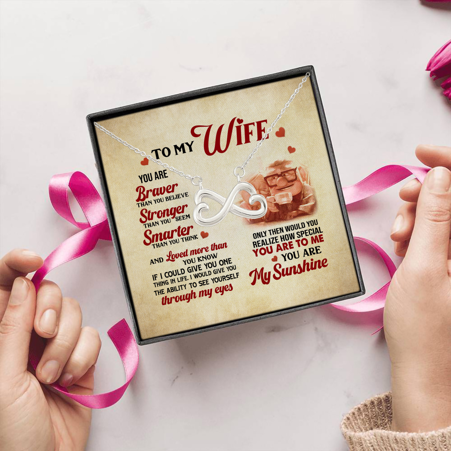 6Th. You Are Braver Infinity Heart Necklace (Silver) 5