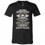 If You Mess with My Granddaughter I Will Break Out A Level of Crazy T-Shirt, Black, V-Neck T-Shirt