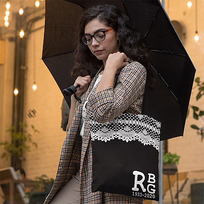 Alternative view of Notorious RBG Lace Collar Ruth Bader Ginsburg Feminism All Over Print Tote Bag - Shoulder Bag