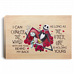 I Can Conquer The World With One Hand As Long As The Other One Is Holding Yours Framed Canvas - Unframed Poster, White, 0.75'' Framed Canvas