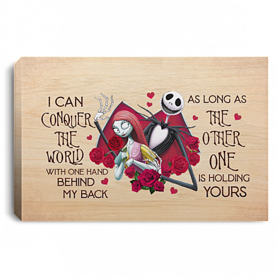 I Can Conquer The World With One Hand As Long As The Other One Is Holding Yours Framed Canvas - Unframed Poster, White, 0.75'' Framed Canvas