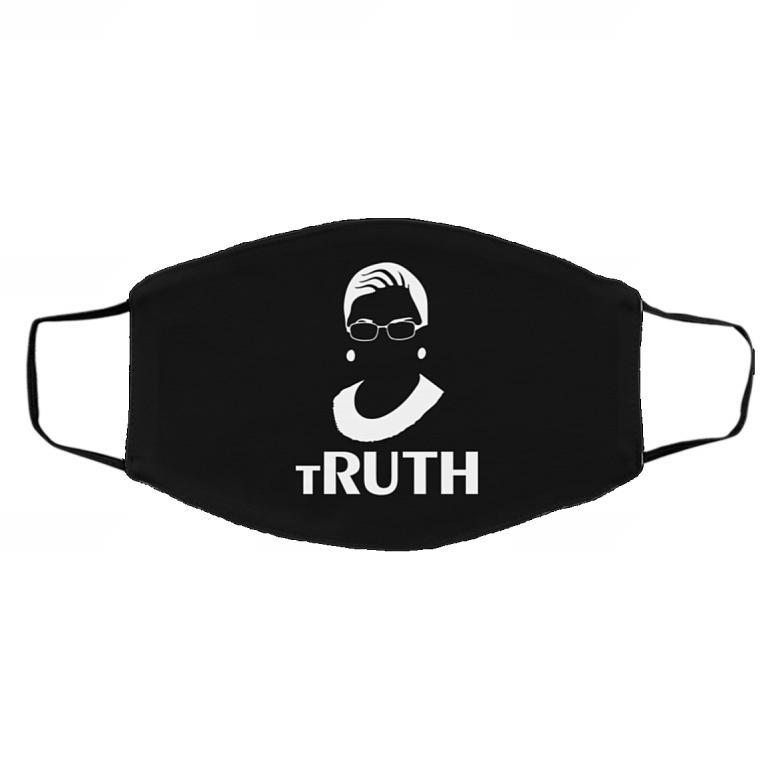 tRUTH Ruth Bader Ginsburg Feminist Washable Reusable Custom - Printed Cloth Face Mask Cover, Black, Cloth Face Cover – Medium/Large