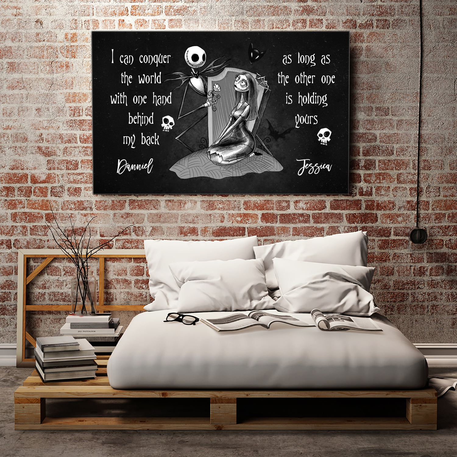 7VT. Jack And Sally I Can Conquer The World Personalized-mk2-madina-#fffffff