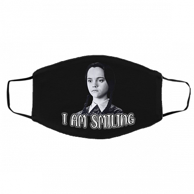 Wednesday Addams I Am Smiling Washable Reusable Custom Printed Cloth Face Mask Cover, Black, Cloth Face Cover – Medium/Large