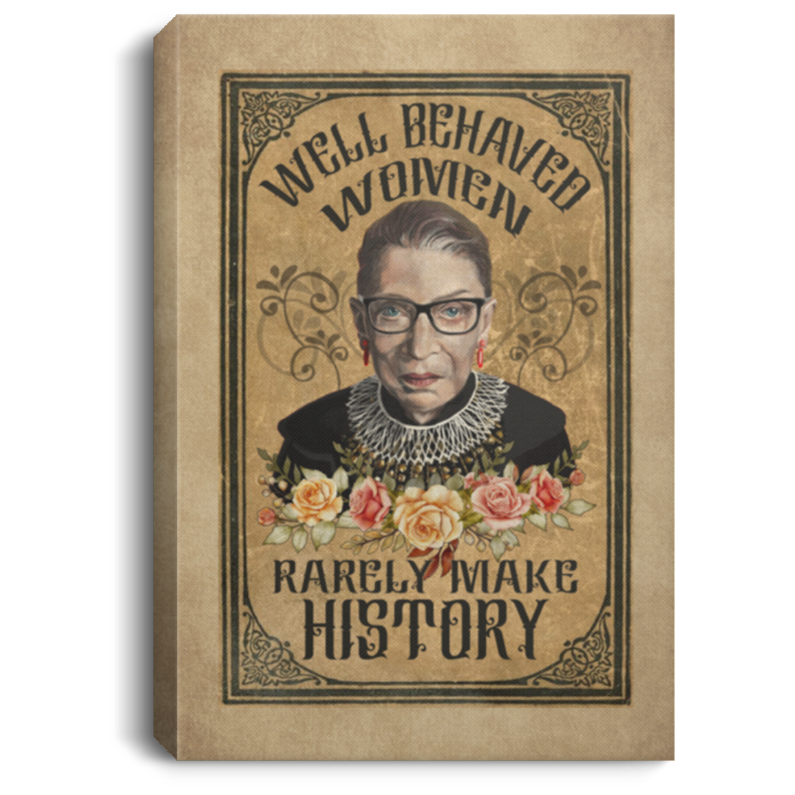 Rbg Wall Art Well Behaved Women Rarely Make History Gallery Wrapped Framed Canvas Prints - Unframed Poster, White, 0.75'' Framed Canvas Rbg Wall Art Well Behaved Women Rarely Make History Gallery Wrapped Framed Canvas Prints - Unframed Poster, White, 0.75'' Framed Canvas