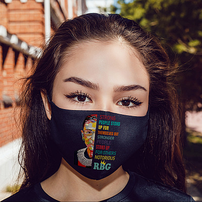 Alternative view of Notorious RBG Ruth Bader Ginsburg Strong People Stand Up Washable Reusable Custom - RBG Cloth Face Mask Cover
