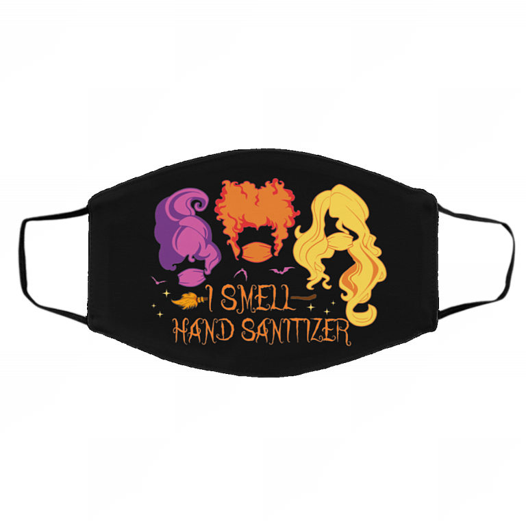 I Smell Hand Sanitizer Sanderson Sisters Washable Reusable Custom - Printed Cloth Face Mask Cover, Black, Cloth Face Cover – Medium/Large