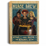 Halloween Nurse Brew Hocus Three Witches Vintage Retro Framed Canvas - Unframed Poster, White, 0.75'' Framed Canvas Halloween Nurse Brew Hocus Three Witches Vintage Retro Framed Canvas - Unframed Poster, White, 0.75'' Framed Canvas