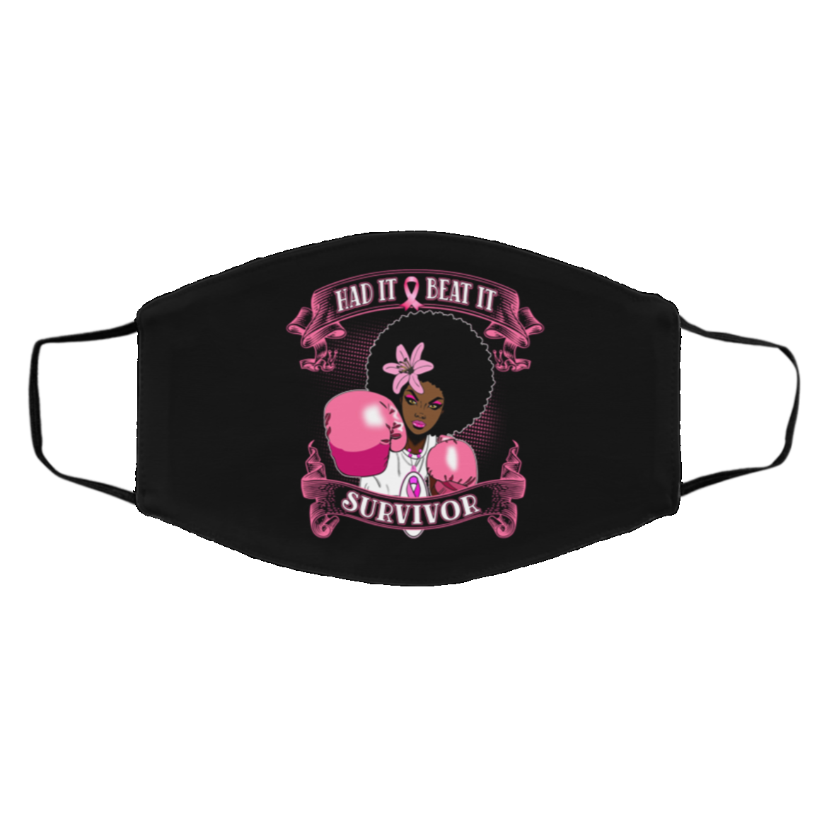 Had It Beat It Survivor Breast Cancer Washable Reusable Custom - Printed Cloth Face Mask Cover, Black, Cloth Face Cover – Medium/Large Had It Beat It Survivor Breast Cancer Washable Reusable Custom - Printed Cloth Face Mask Cover, Black, Cloth Face Cover – Medium/Large
