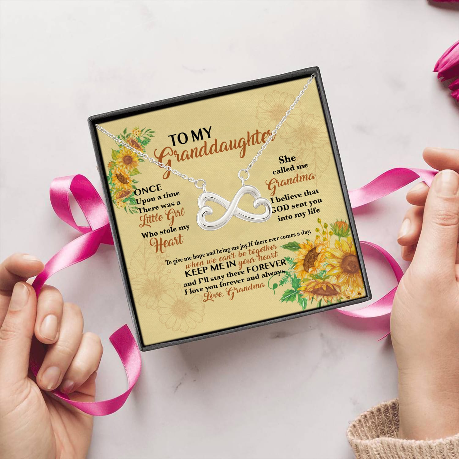 11KN. A Little Girl Infinity Heart Necklace (Silver) 5