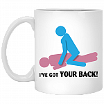 I've Got Your Back Ceramic Coffee Mug - Beer Stein - Water Bottle - Color Changing Mug, White, 11 oz. White Mug